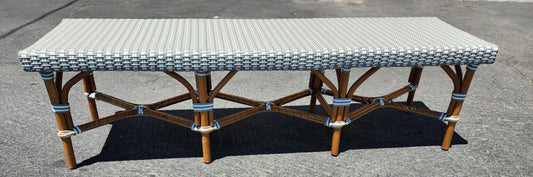 Aspen Brands Bistro Outdoor Bench, Grey and White, 5 Foot