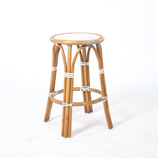 Aspen Brands The Backless White and Grey Cafe Stool is Our Iconic French Cafe Bistro Chair. At Counter Height 26".