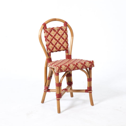 Aspen Brands Classic French Bistro Chair, Red and Cream (Kid Size 34H x 15W x 14L - Standard seat Height 17") PE Rattan, Indoor Outdoor Commercial Grade, 250 lbs Capacity