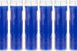 Aspen Brands Blue Blessed Sanctuary Devotional Prayer Candle, 7 Day – set of 12