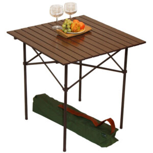 Table in a Bag Brown Regular Aluminum Portable Table with Carrying Bag,