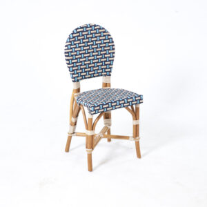 Black, Lite Blue, and White Bistro Chair by Aspen Brands